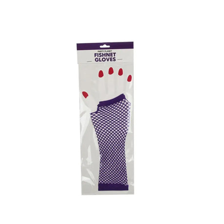 Party Planet Purple Long Fishnet Gloves PP37506