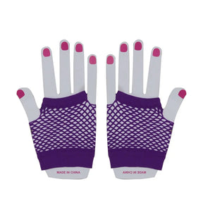 Party Planet Purple Short Fishnet Gloves PP37766