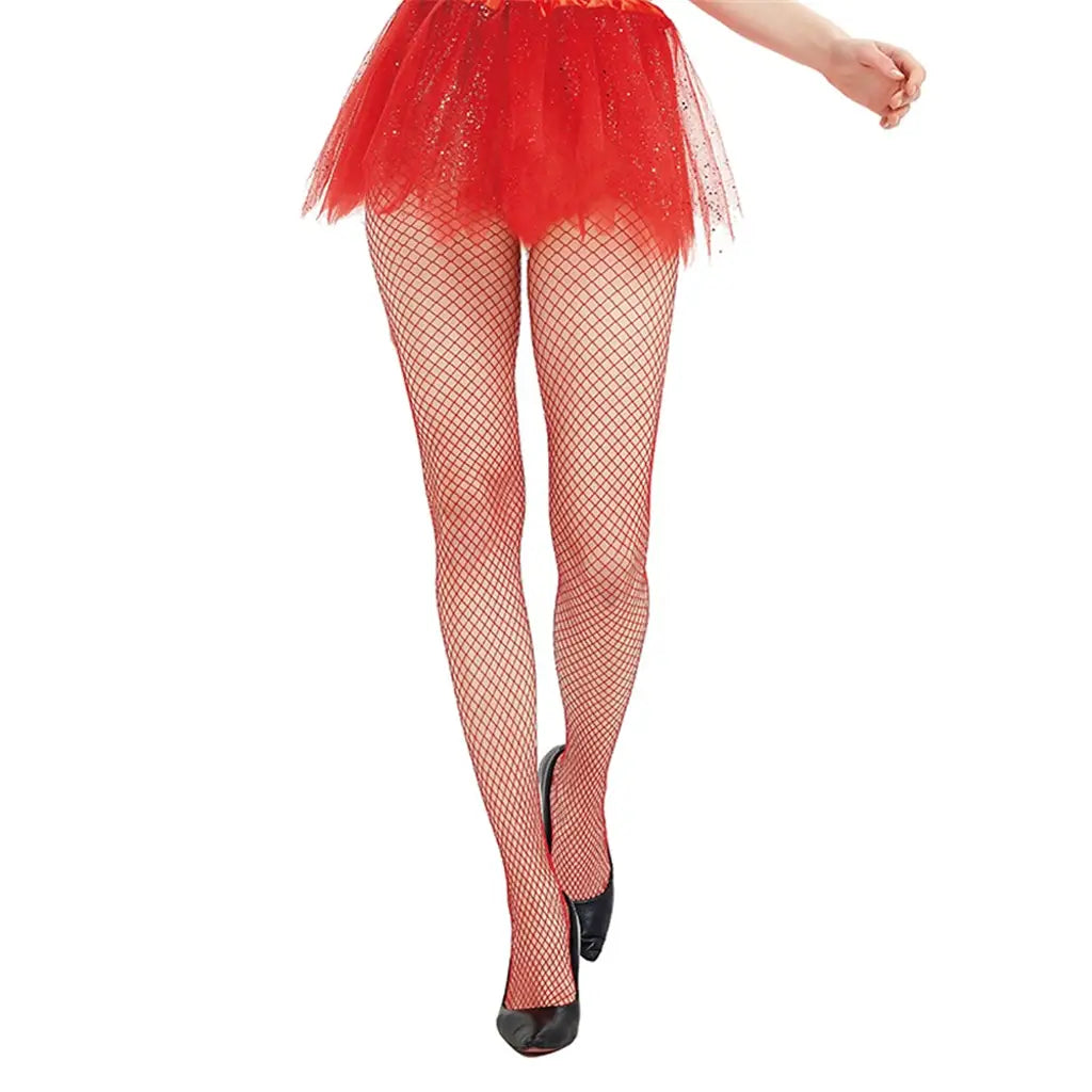 Party Planet Red Fishnet Stocking Tights A211731
