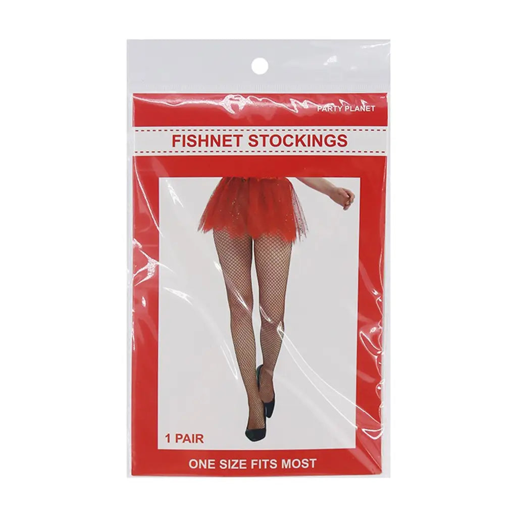 Party Planet Red Fishnet Stocking Tights A211731
