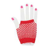 Party Planet Red Short Fishnet Gloves A219874