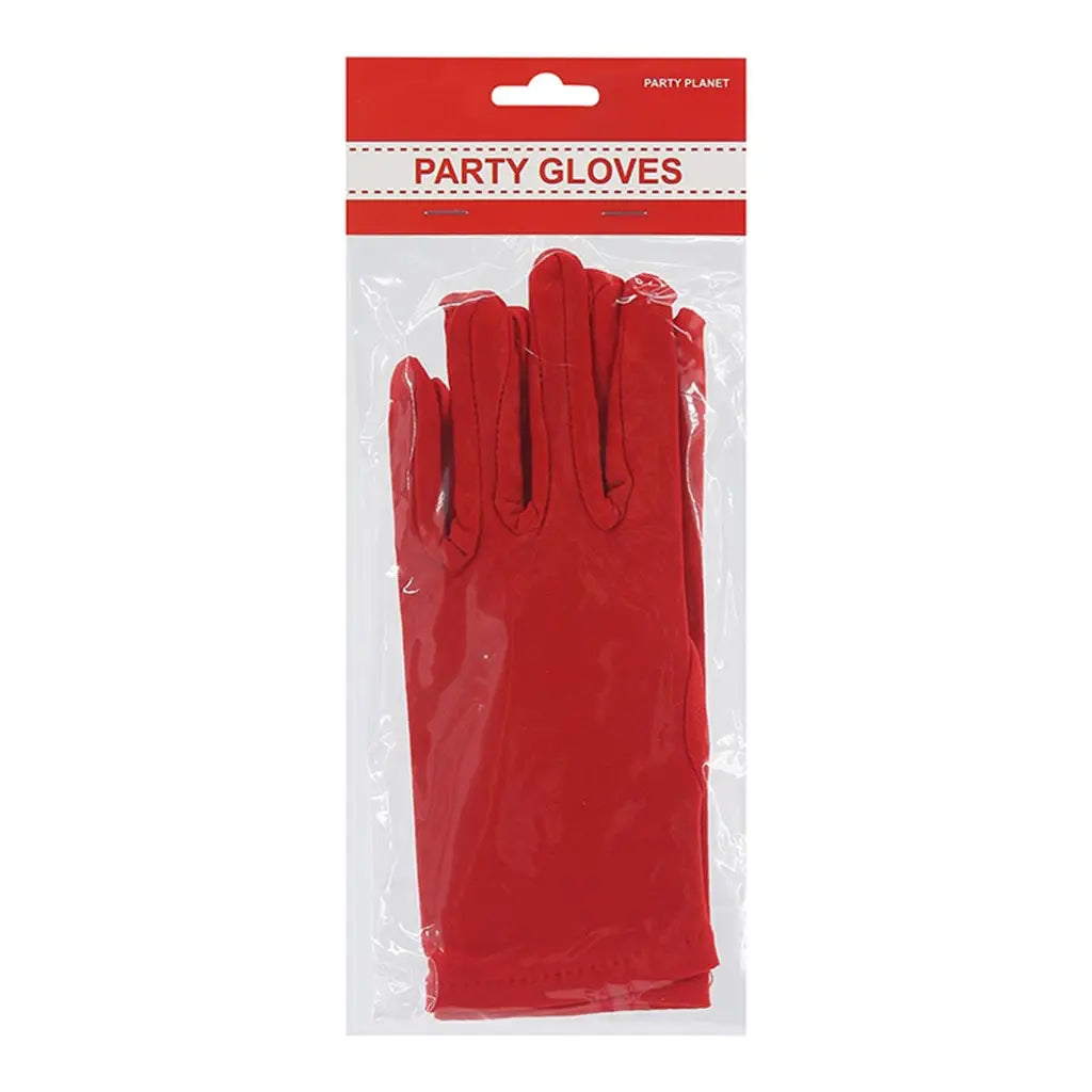 Party Planet Red Short Gloves A97564