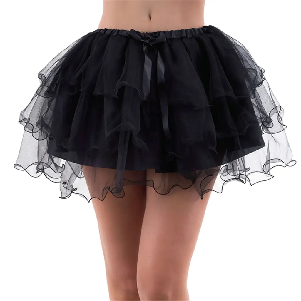 Party Planet Ruffled Edge 4 Layer TuTu Black 36cm PP21086