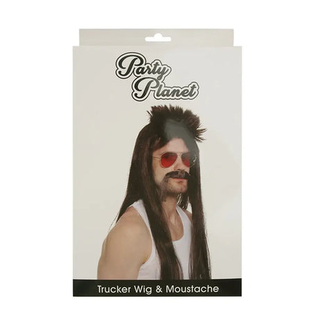 Party Planet Trucker Wig & Moustache PP27999