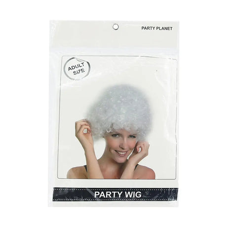 Party Planet White Afro Wig A96529