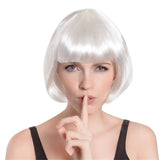 Party Planet White Bob Wig A96536