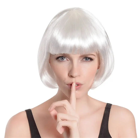 Party Planet White Bob Wig A96536