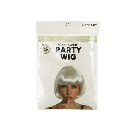 Party Planet White Bob Wig A96536
