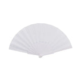 Party Planet White Fabric Hand Fan PP94123