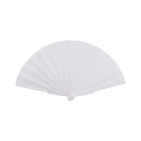Party Planet White Fabric Hand Fan PP94123