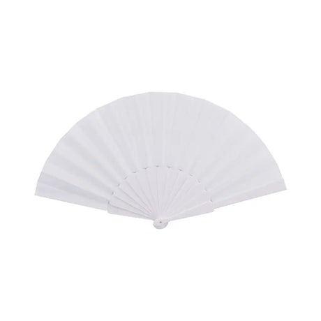 Party Planet White Fabric Hand Fan PP94123