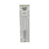 Party Planet White Fabric Hand Fan PP94123