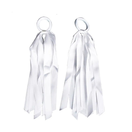 Party Planet White Hair Ties With Ribbons 2Pk School Carnivals PP11384