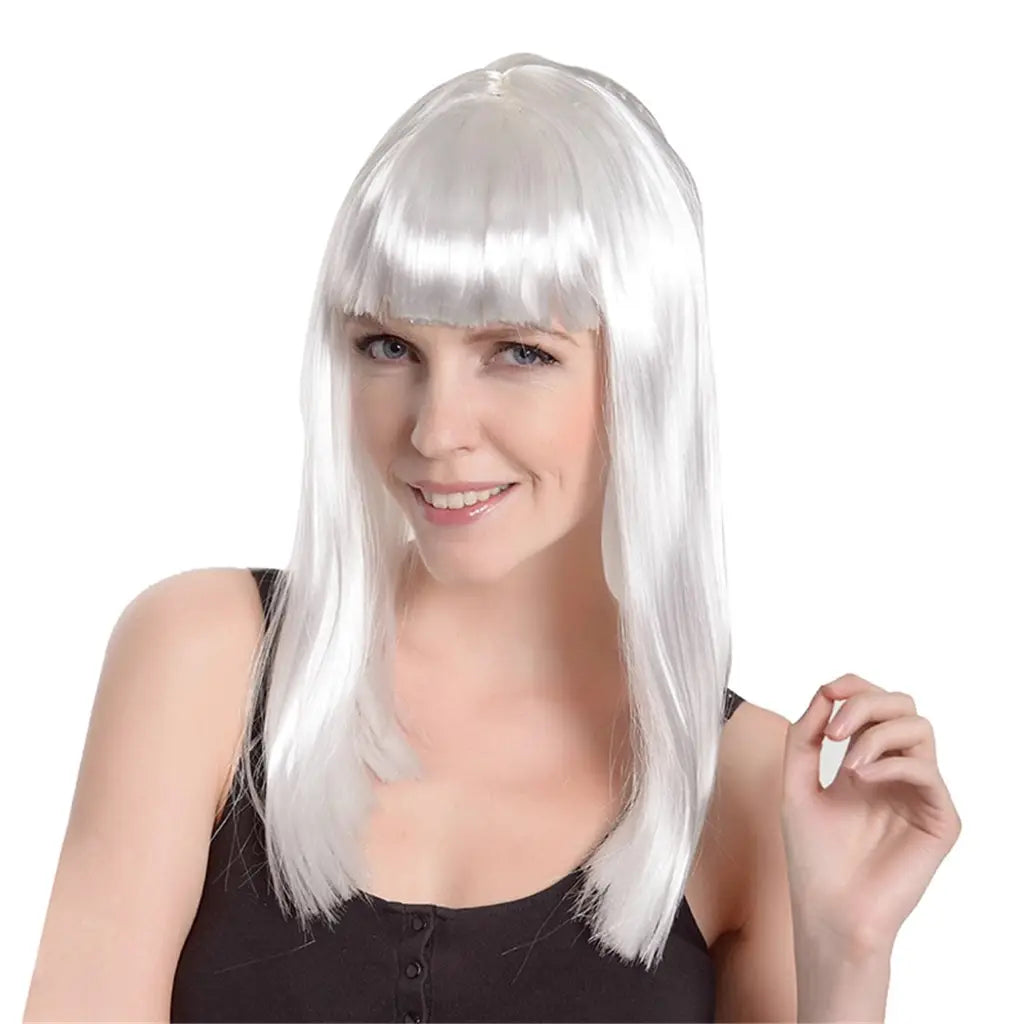 Party Planet White Long Wig A96543