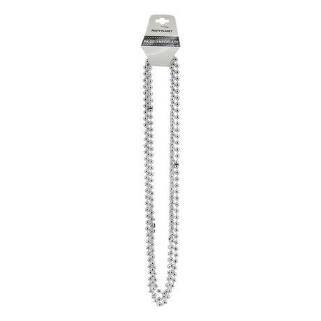 Party Planet White Party Necklace 80cm 3PK A100172