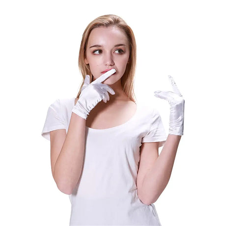 Party Planet White Short Party Gloves A96468