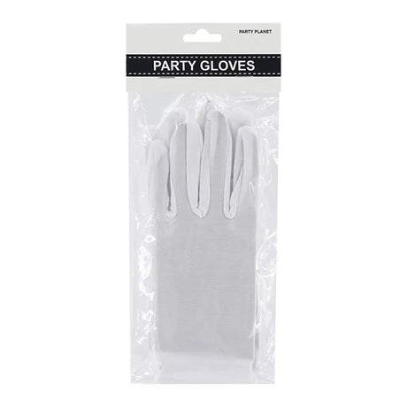 Party Planet White Short Party Gloves A96468
