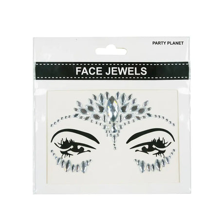 Party Planet White Stick On Face Jewellery PP11599