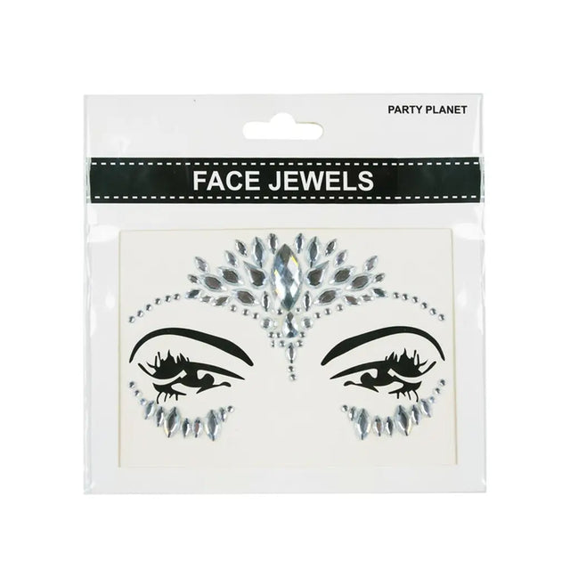 Party Planet White Stick On Face Jewellery PP11599