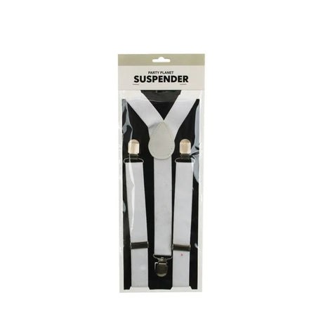 Party Planet White Suspenders A96444