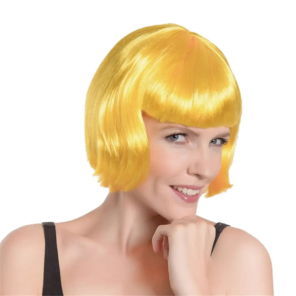 Party Planet Yellow Bob Wig A96802
