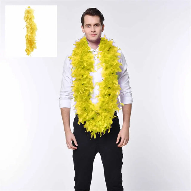 Party Planet Yellow Feather Boa 1.5m A120538-F