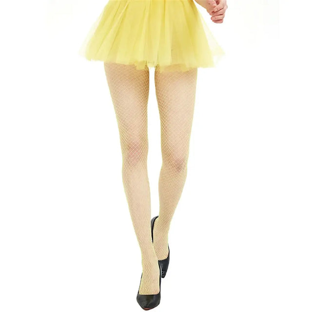 Party Planet Yellow Fishnet Stocking Tights A211755