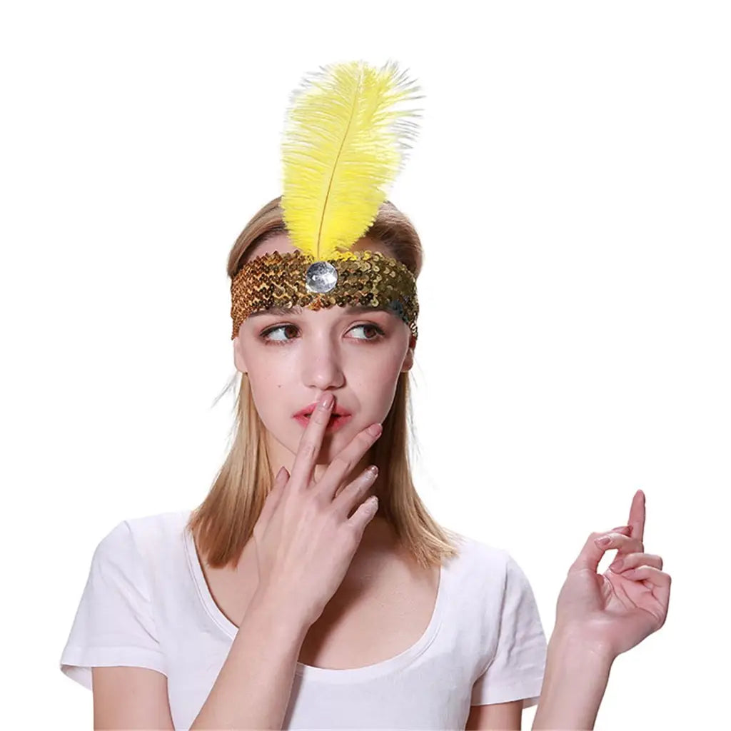 Party Planet Yellow Flapper Headband A96741-F