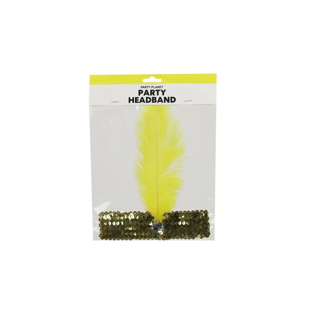 Party Planet Yellow Flapper Headband A96741-F