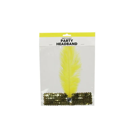Party Planet Yellow Flapper Headband A96741-F