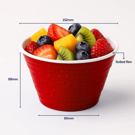 Partyware Drinkware Reusable Plastic Bowl American Red 850ml 284153