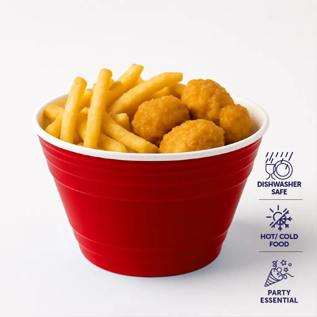 Partyware Drinkware Reusable Plastic Bowl American Red 850ml 284153