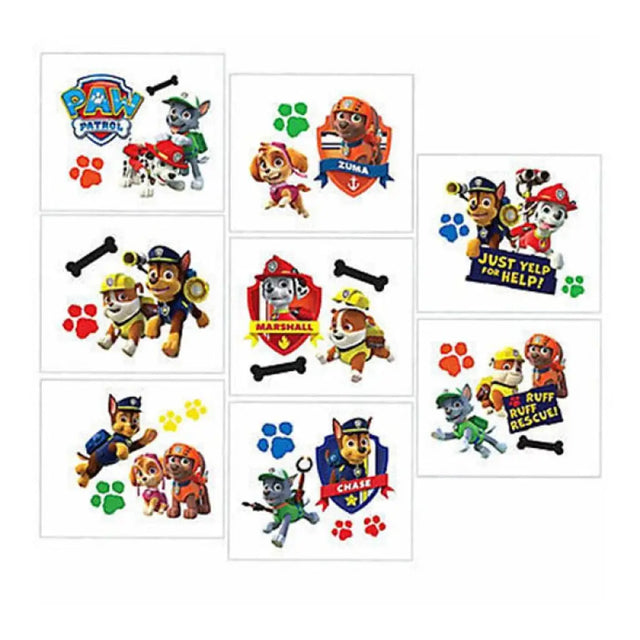 Paw Patrol Tattoo Favors 8Pk 395506.56