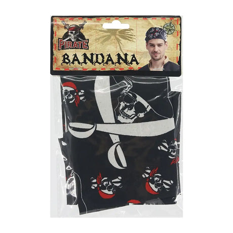 Pirate Black Bandana Head Scarf With Skull A157039