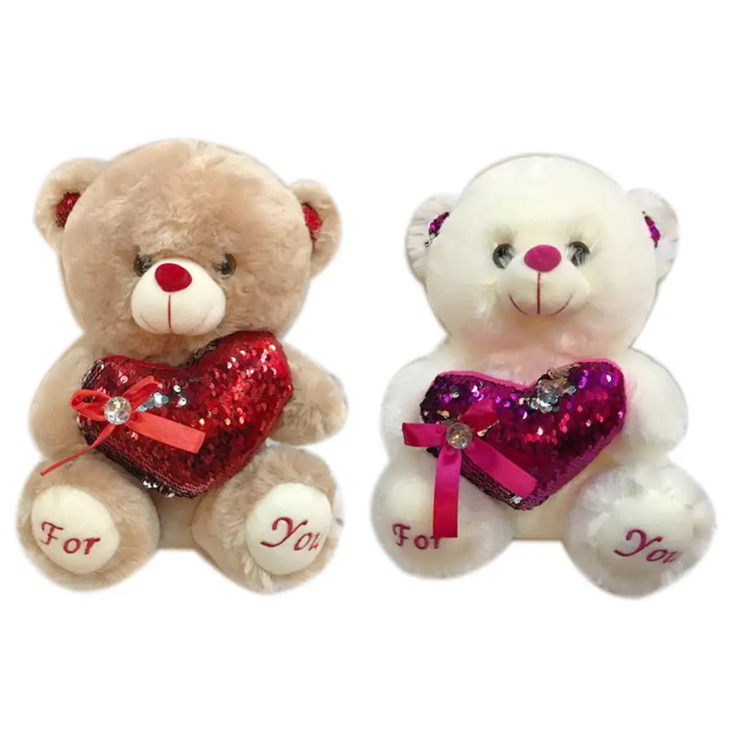 Plush Bear Sequins Heart 28cm K097451