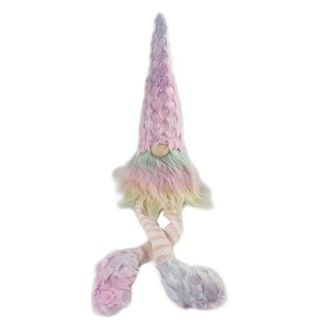 Plush Rainbow Gnome 10X10X45cm W/Dangling Feet XM188579