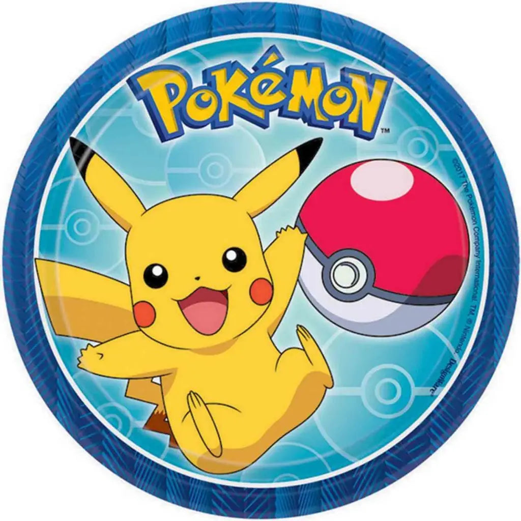 Pokemon Classic Round Paper Plates 17cm 8Pk 88056793