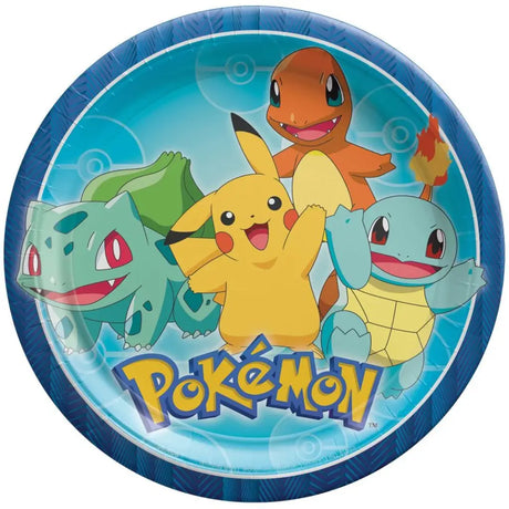 Pokemon Classic Round Paper Plates 23cm 8Pk 88056809