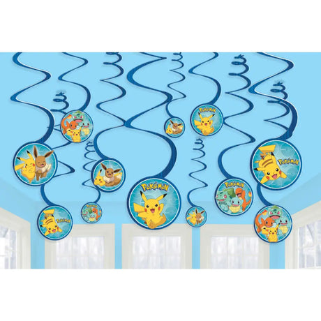 Pokemon Classic Spiral Decorations 12Pk 672408