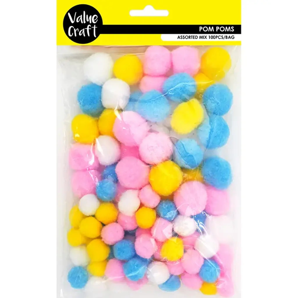 Pom Poms Pastel Mix 100Pk VCP12