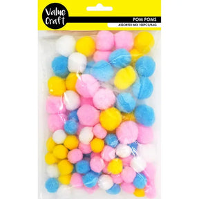 Pom Poms Pastel Mix 100Pk VCP12