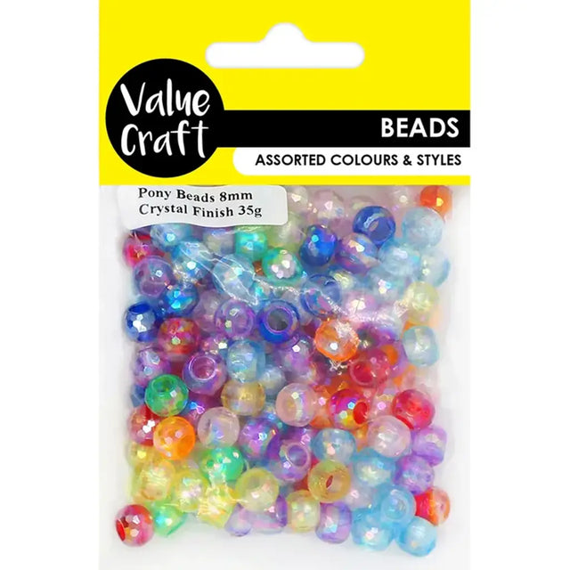 Pony Beads Crystal Finish 8mm 35g VJY224
