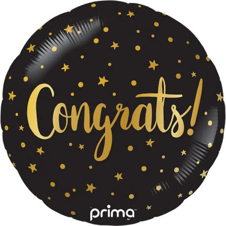 Prima Foil Balloon Congrats Gold Stars 18in P634486
