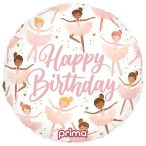Prima Foil Balloon Happy Birthday Ballerinas 18in P620212