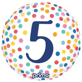 Prima Foil Balloon Number 5 Birthday Colour Confetti Number 18in P620168