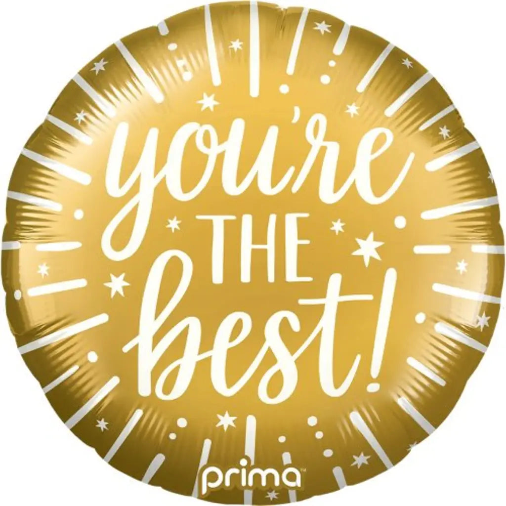 Prima Foil Balloon You are the Best Gold 18in P634547