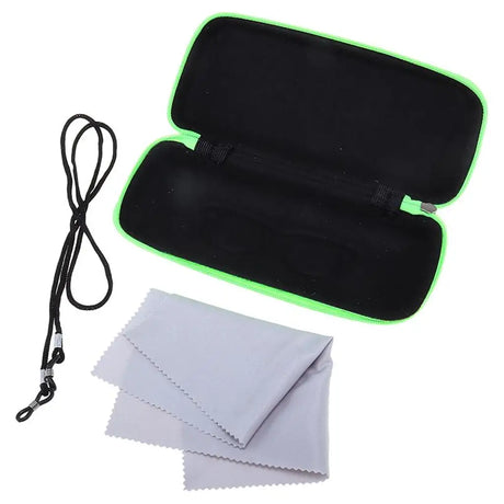 Reading Glasses Case Set 3Pk Hard Case, Cleaning Cloth, Neck Strap Assorted 270163