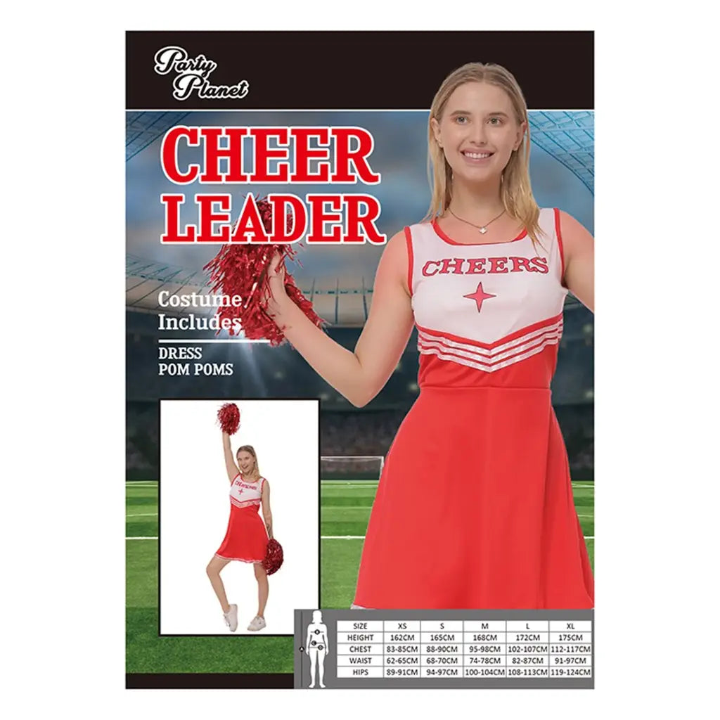 Red Cheer Leader Costume Including Dress, Pompom PP88757