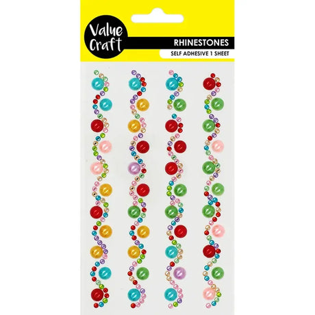 Rhinestone Adhesive Multi Pearl 1 Sheet VCRST120