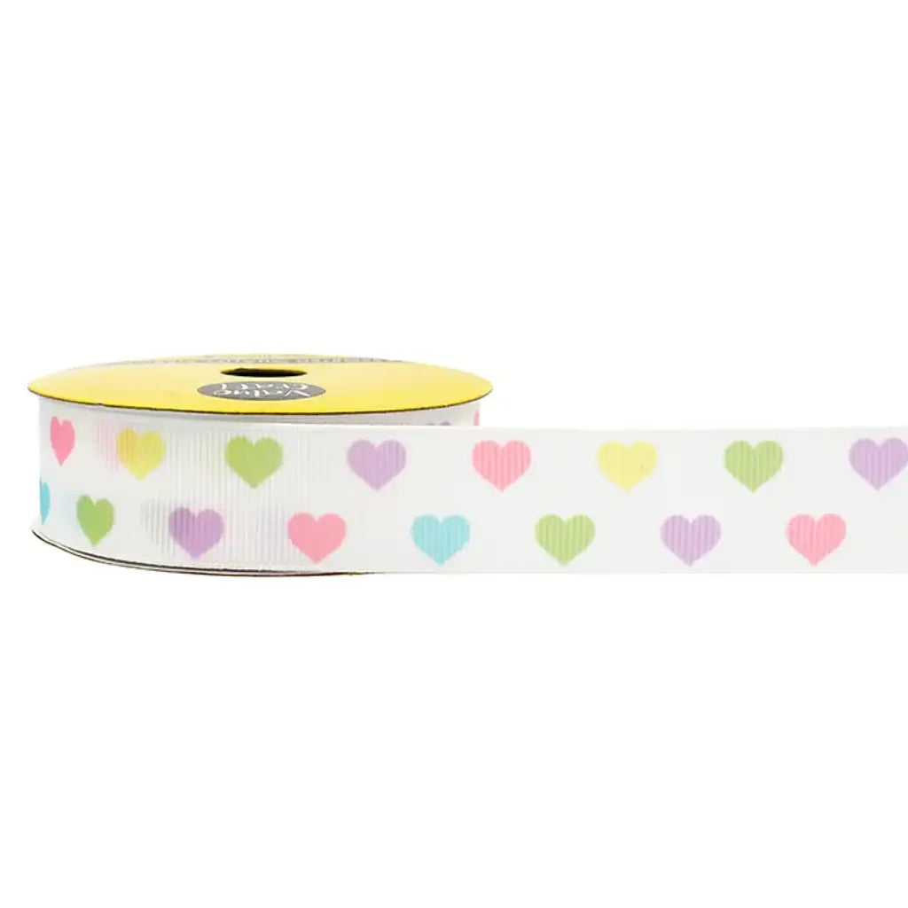 Ribbon Grosgrain Multi Heart 22mmX3m VCGGMH22
